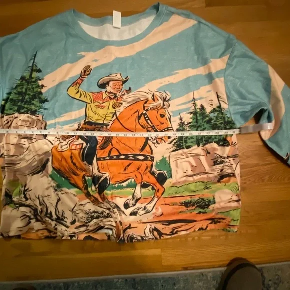 Cowboy Graphic T-Shirt - Blue and Orange - Picture 2 of 5